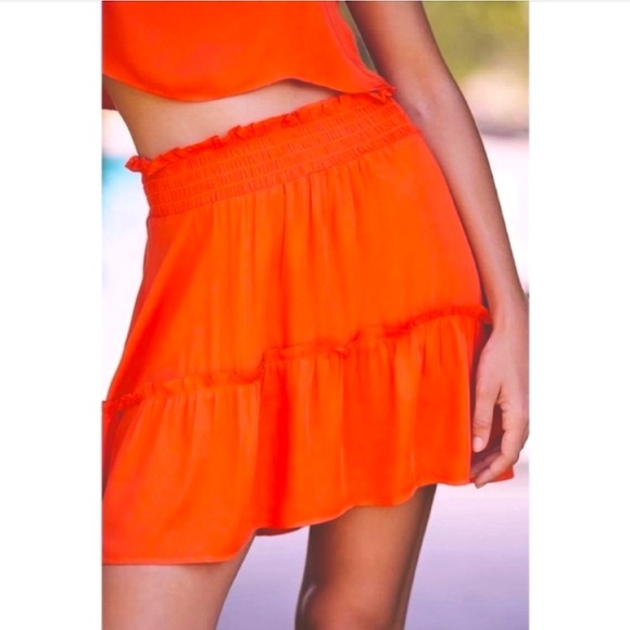 Anthropologie Smocked Cover Up Mini Skirt Set - Picture 4 of 14